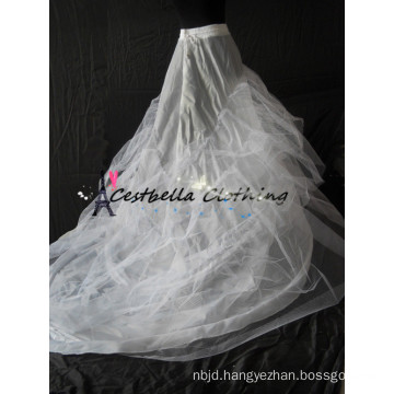 white long train petticoat for mermaid dress, evening dress